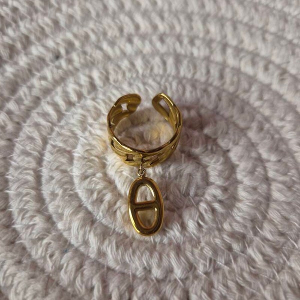 ✨️ Bague maille marine doré breloque ✨️
