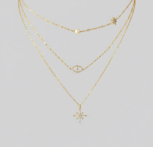 ✨ Collier Soline – Triple Éclat ✨
