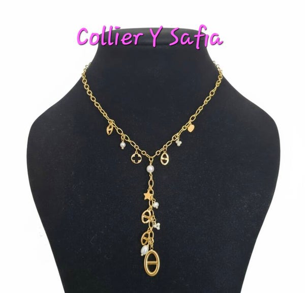 ✨️ Collier Y Safia maille marine ✨️