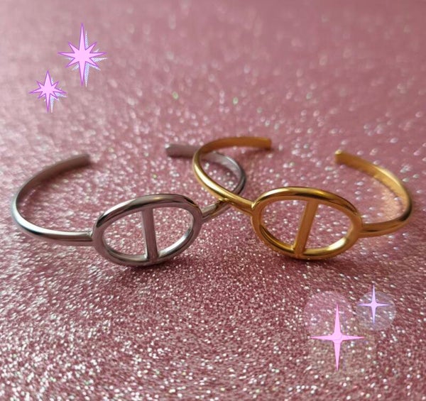 ✨️ Bracelet jonc ouvert maille marine ✨️