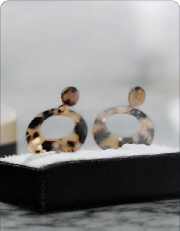 BOUCLE D'OREILLE " Créole " Léopard