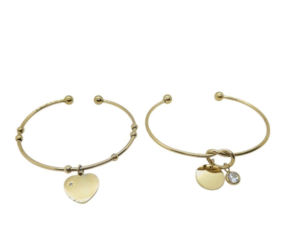 ✨ Bracelets jonc ouvert personnalisables – Doré  ✨