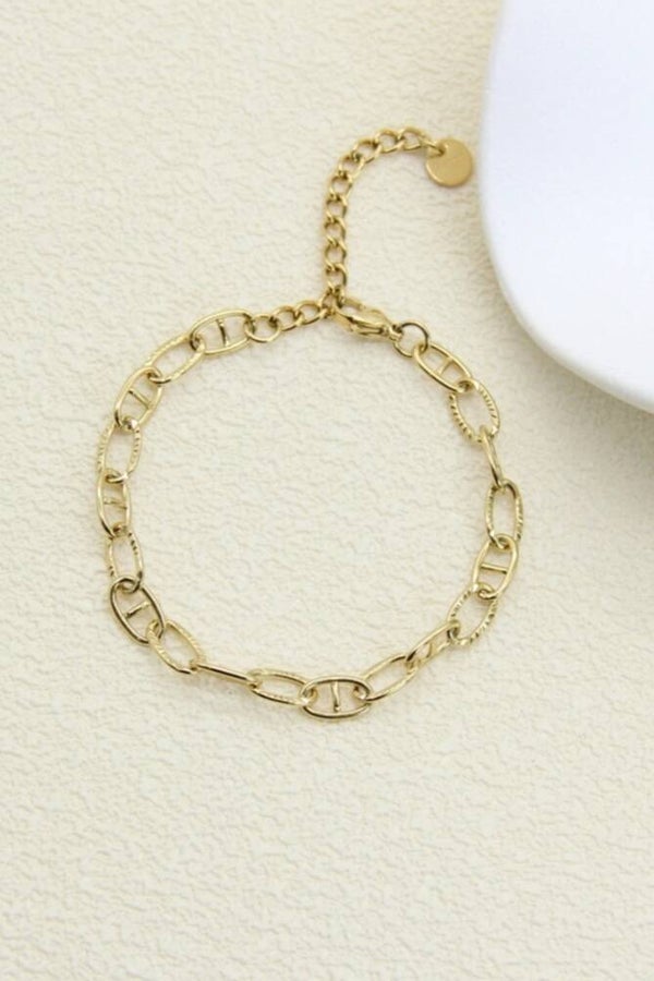 Bracelet maillon marine acier inoxydable