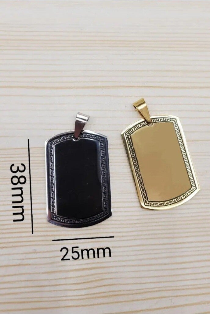 ✨️ Pendentifs rectangulaire a graver avec motifs autour✨️