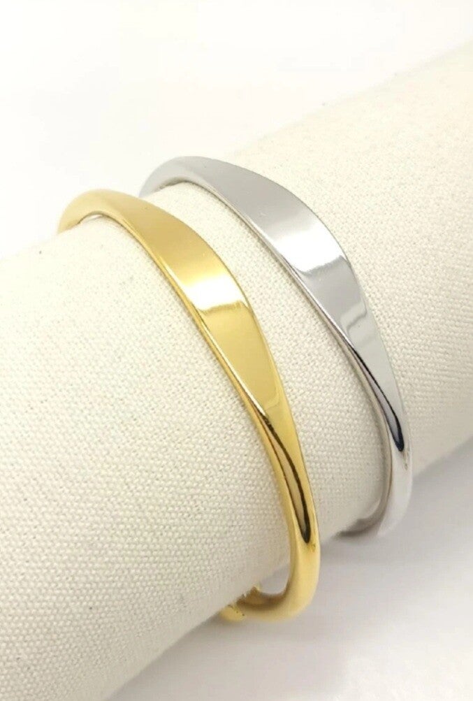 Bracelet jonc acier à graver plaque courbé