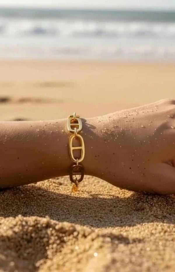 Bracelet gros maillons maille marine