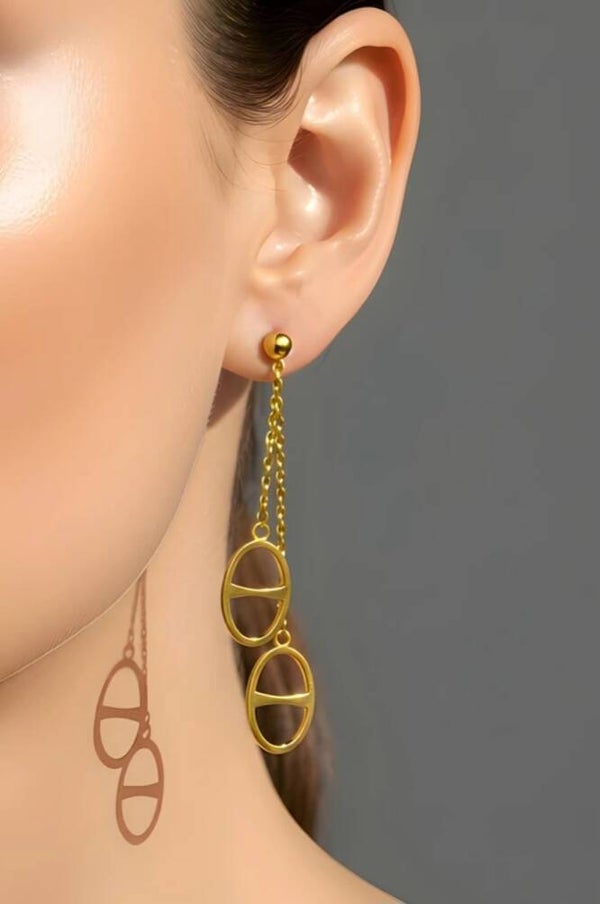 ✨ Boucles d’oreilles pendantes – Détail maille marine ✨