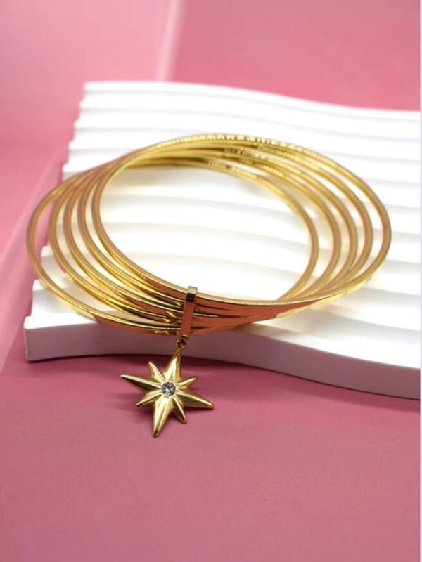 ✨ NOUVEAUTÉ EXCLUSIVE – Ensemble de Bracelets Joncs Étoile ✨