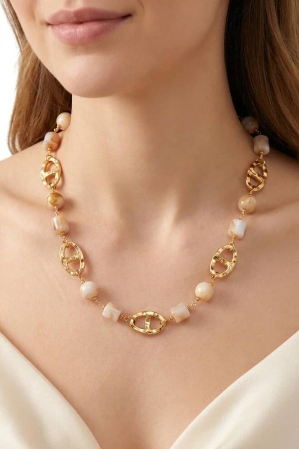 ✨ COLLIER NOUVEAUTÉ MAILLE MARINE & PERLES ✨