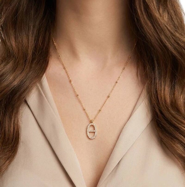 ✨ Collier Élégance Marine & Perles Dorées ✨
