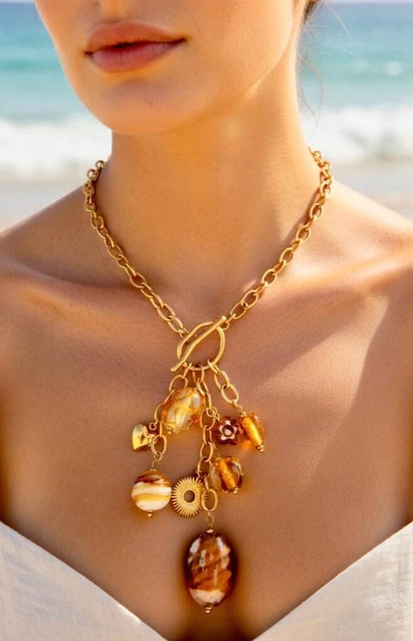 ✨ Collier XL bohème – charms & perles colorées ✨