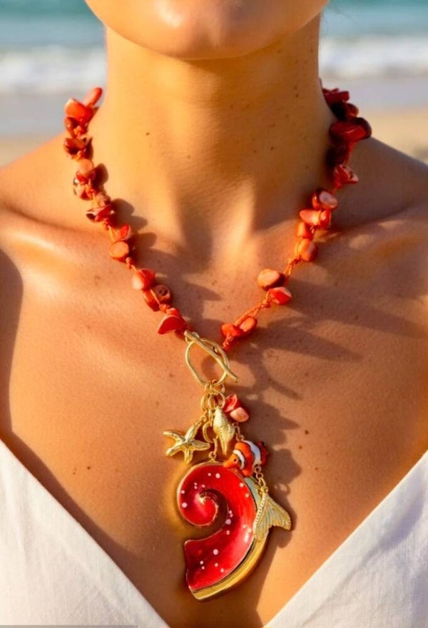 🌊 Collier Lagon – style marin & fermoir barre en T