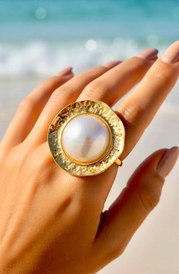 ✨ Bagues XL dorées ajustables – grosses pierres blanches & colorées