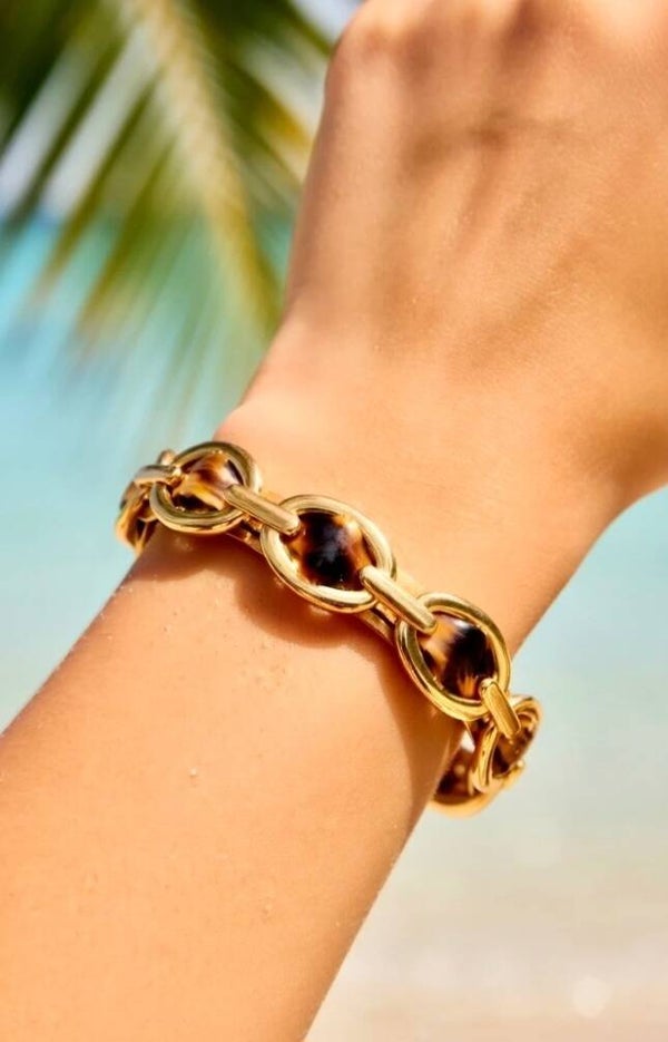 ✨ Bracelet gros maillons & foulard léopard ✨