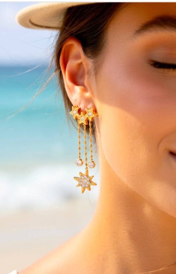 ✨ Boucles d’oreilles pendantes “Étoile polaire” ✨