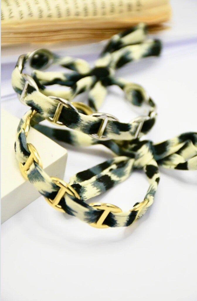 🎀  Bracelet jonc Maille marine foulard  ✨