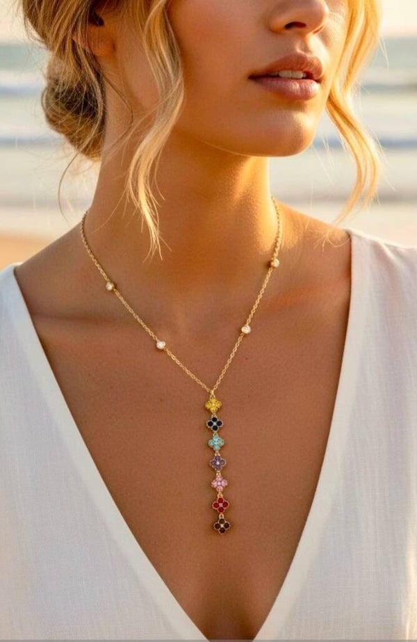 💛Collier Princesse en Y doré🩷