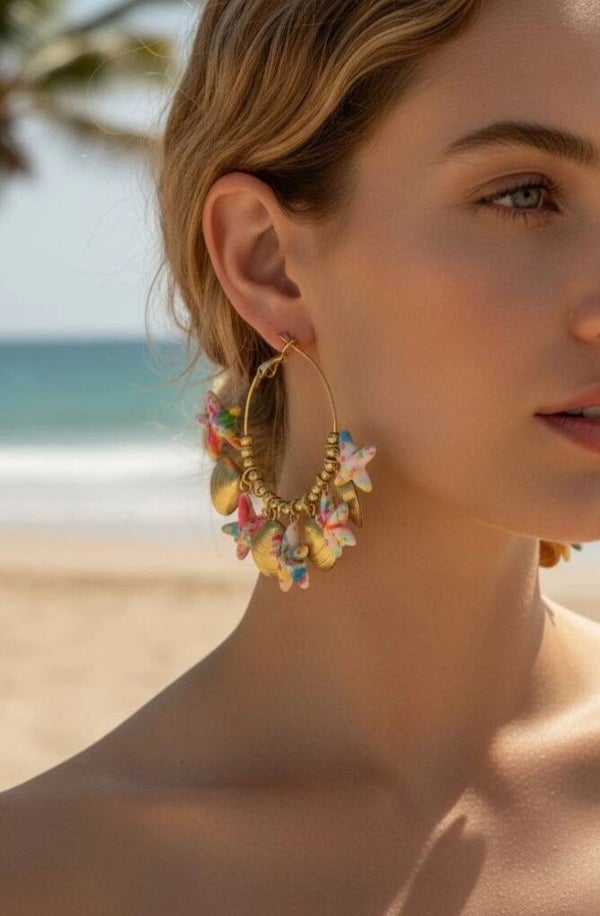 🌴🐚 Créoles PLAYA – Les boucles bohèmes qui font sensation ✨🌈