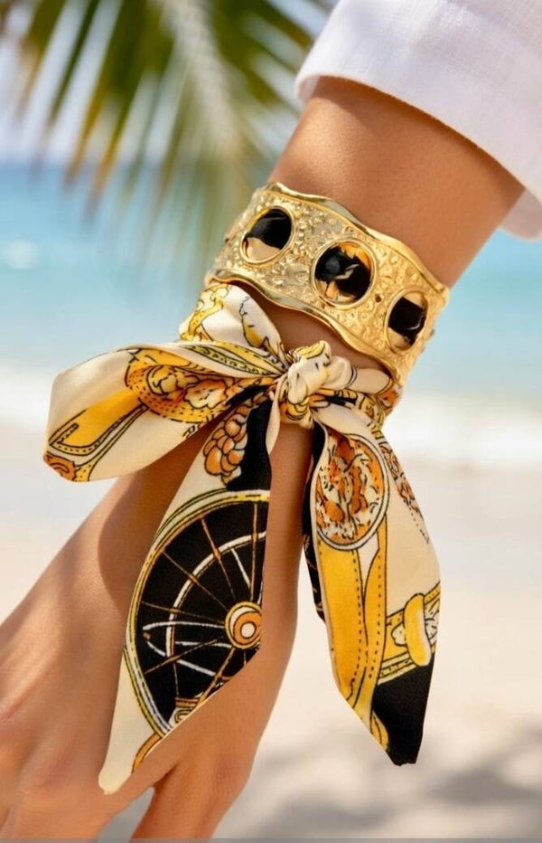 ✨ Bracelets jonc larges – foulard coloré ✨