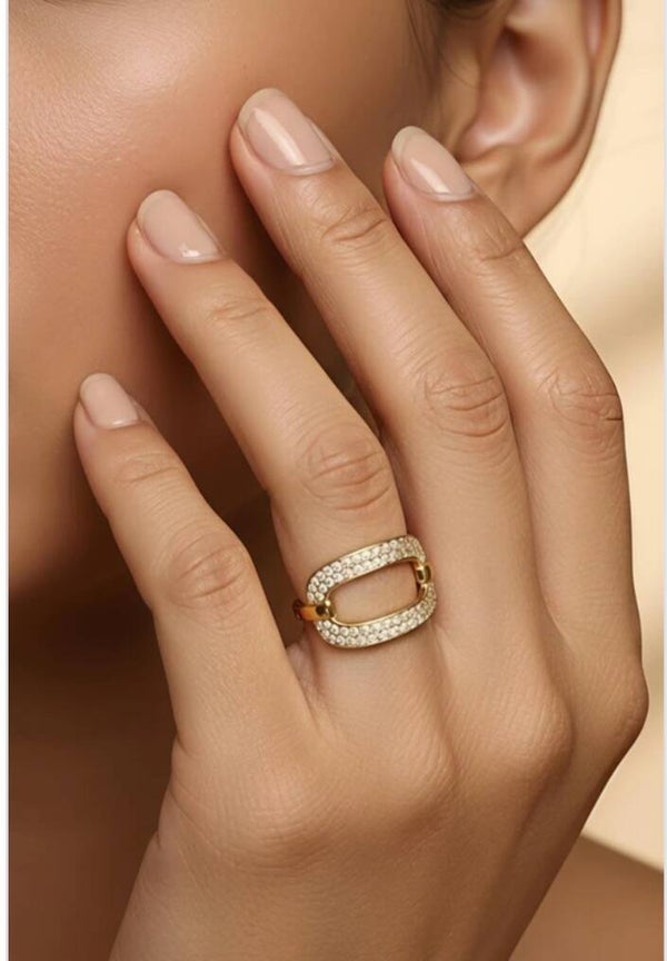 ✨ Bagues Dorées Tout Strass ✨ Acier Inoxydable & Résistantes à l’Eau 💍