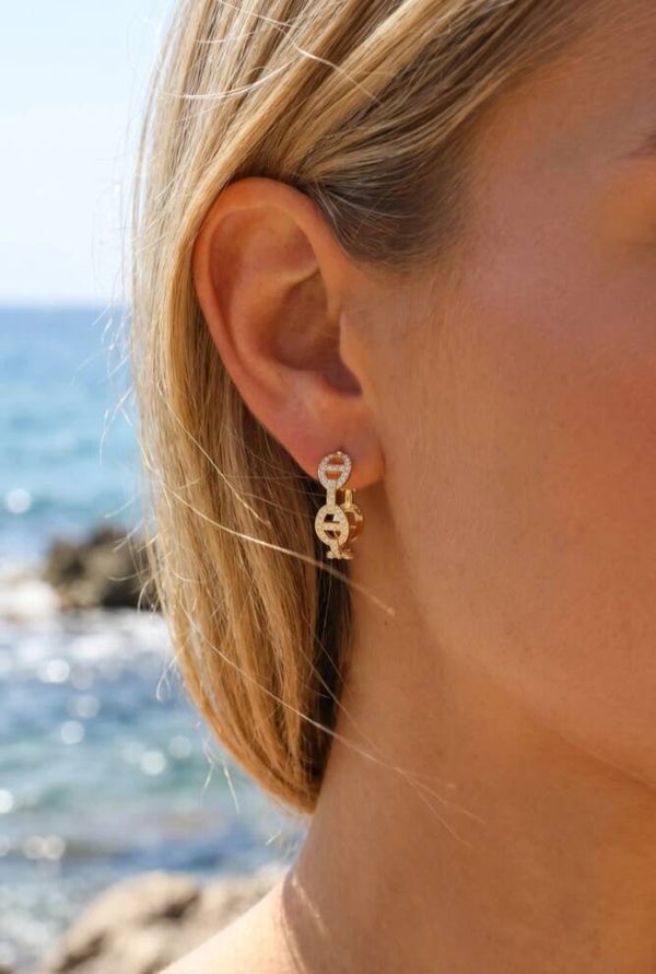 ✨️Boucle créole marine strass✨️