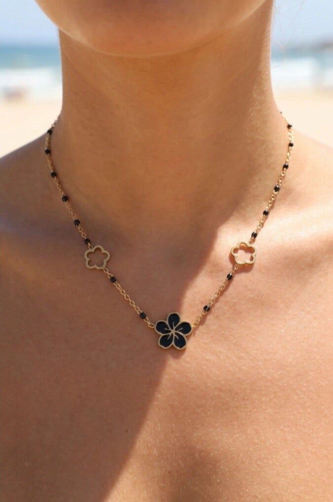 ✨️Collier Trèfle avec perles de couleurs ✨️