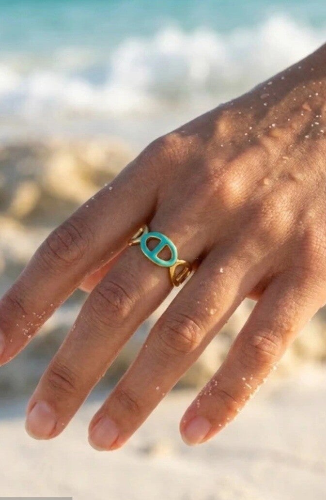 ✨ Bague Maille Marine Colorée – Élégance & Originalité ✨