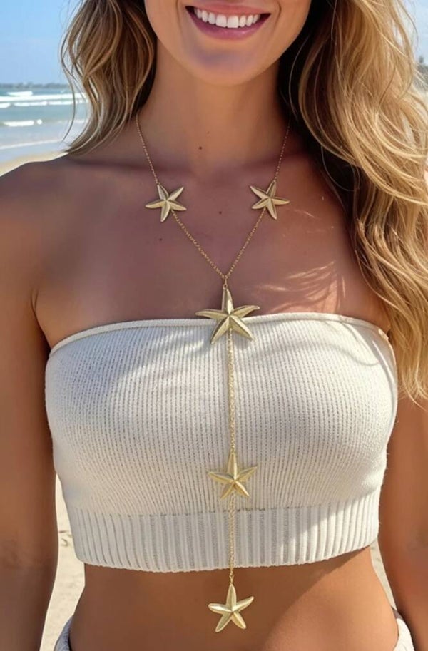 ✨ Magnifique sautoir en Y “Étoiles de Mer” ✨