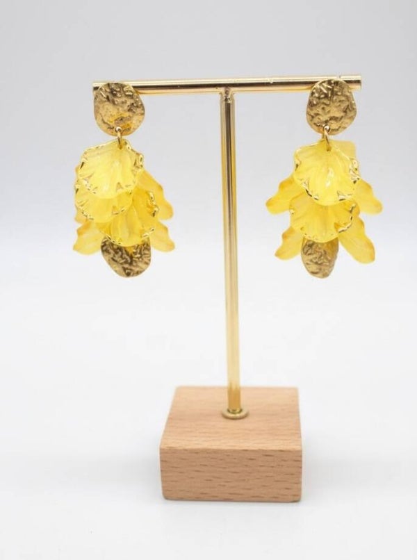 ✨️ Boucle d'oreille " Morganne"  pétales jaune ✨️