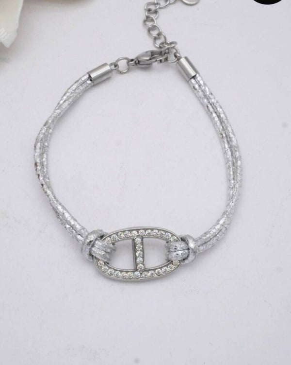 ✨️ Bracelet maille marine cordon argenté ✨️