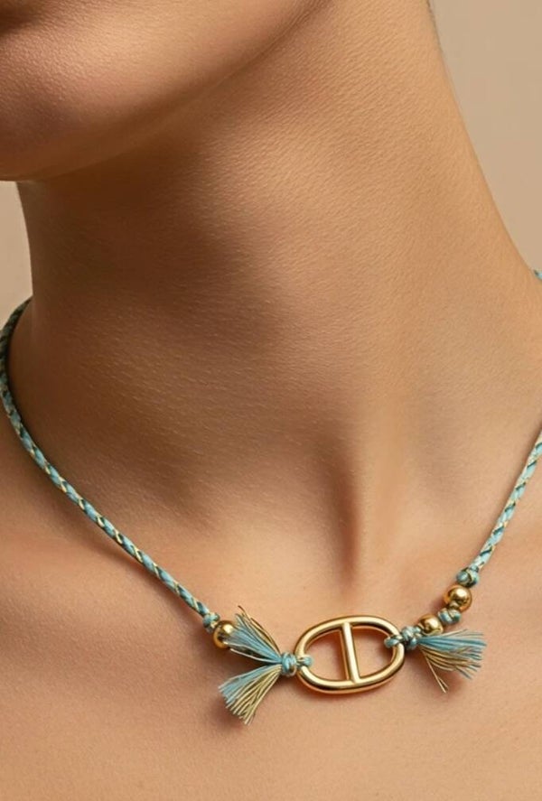 ✨️ Collier cordon maille marine ✨️