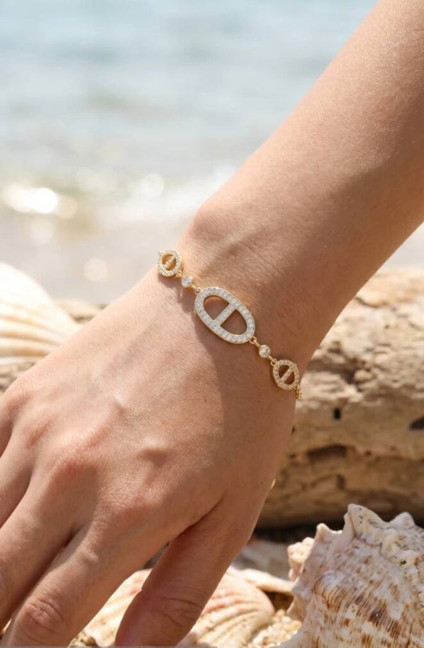 ✨️ Bracelet maille marine brillant doré ✨️