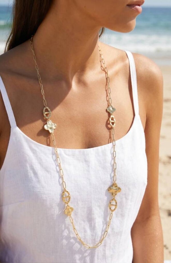 ✨️ Sautoir trèfle maille marine ✨️