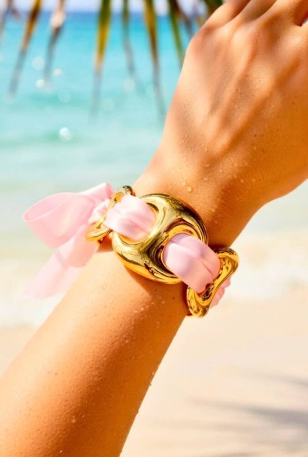 ✨️ Bracelet jonc XL graine de café ruban ✨️