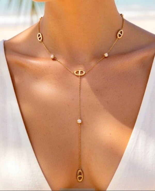 ✨️ Collier Y maille marine ✨️