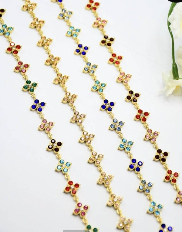 ✨️ Bracelet fleur strass✨️