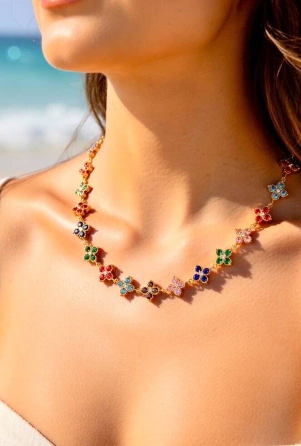 ✨️ Collier fleur strass ✨️