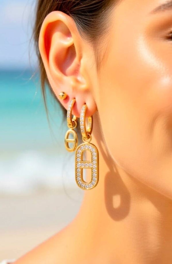 ✨️ Boucle d'oreille ×3 maille marine ✨️