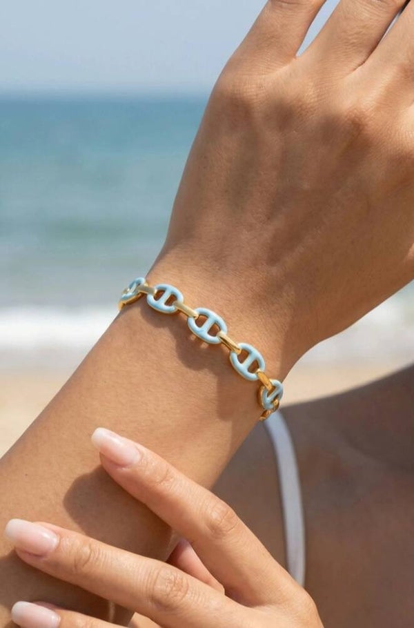 ✨️ Bracelet jonc colorées maille marine✨️