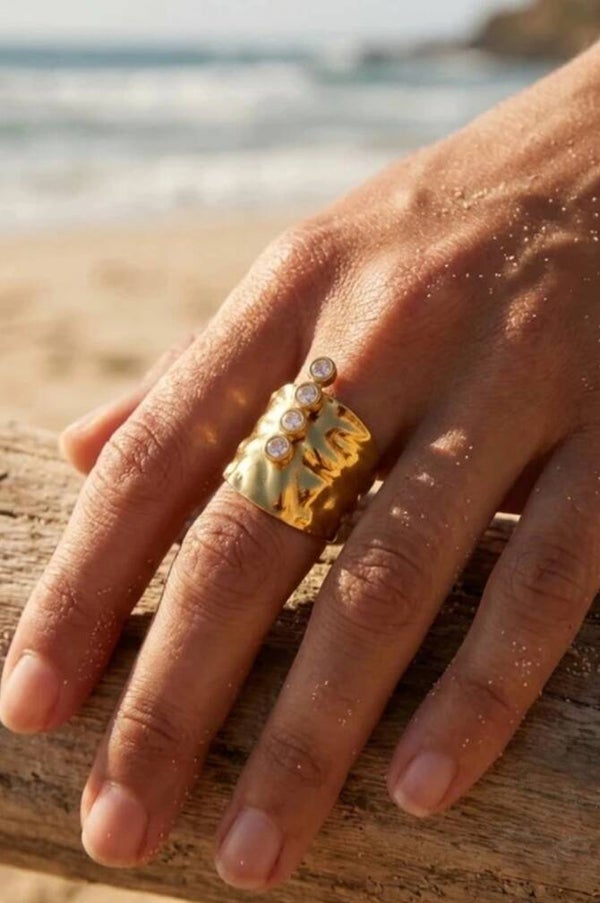 ✨️ Bague large 4 strass ✨️