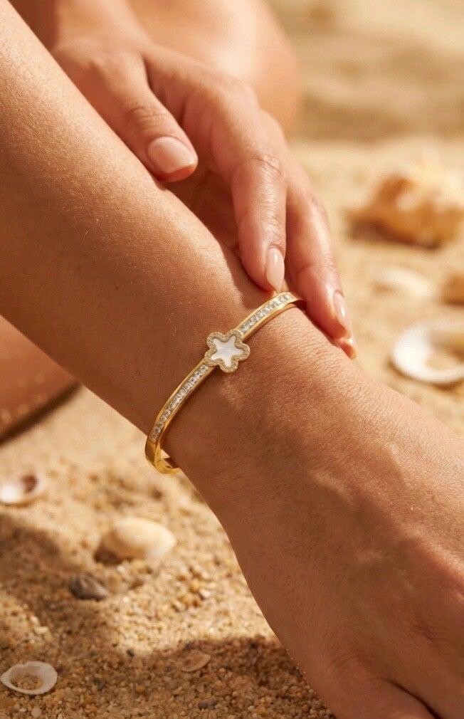 ✨️ Bracelets jonc doré strass/ Trèfle ✨️