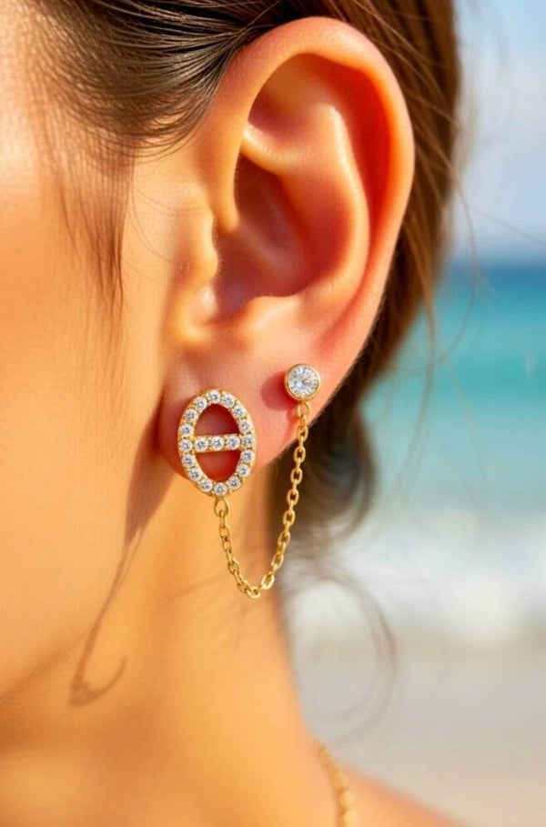 ✨️ Boucle d'oreille maille chaînette ✨️
