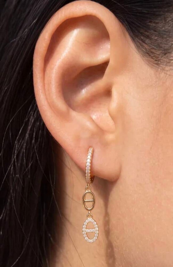 ✨️ Boucle d'oreille pendante maille marine ✨️