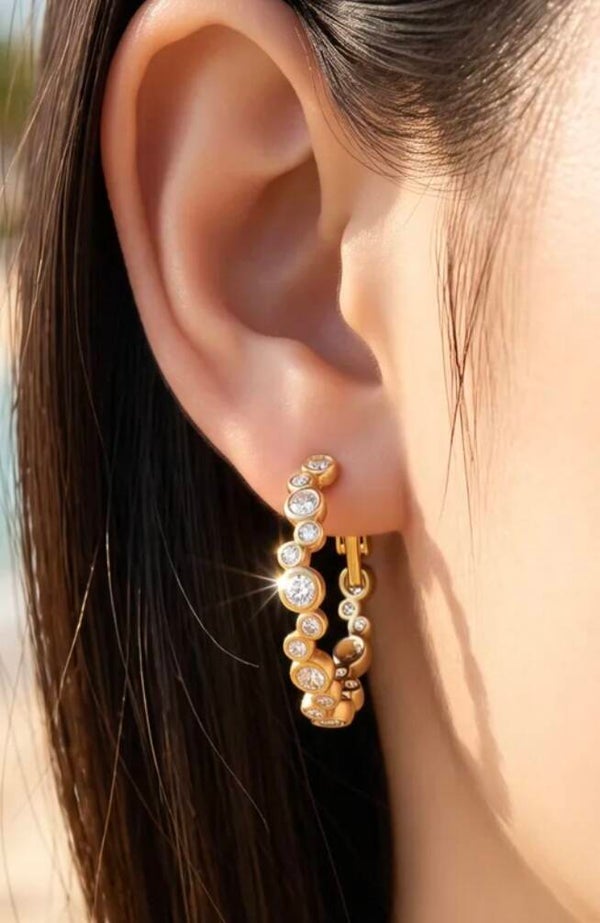 ✨️ Boucles d'oreilles zircons doré ✨️