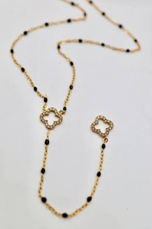 ✨️ Collier Y perles Trèfle ✨️
