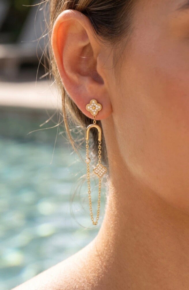 ✨️ Boucle d'oreille Trèfle pendante✨️