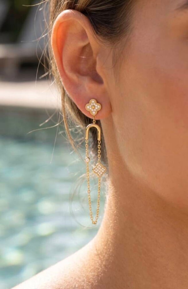 ✨️ Boucle d'oreille Trèfle pendante✨️