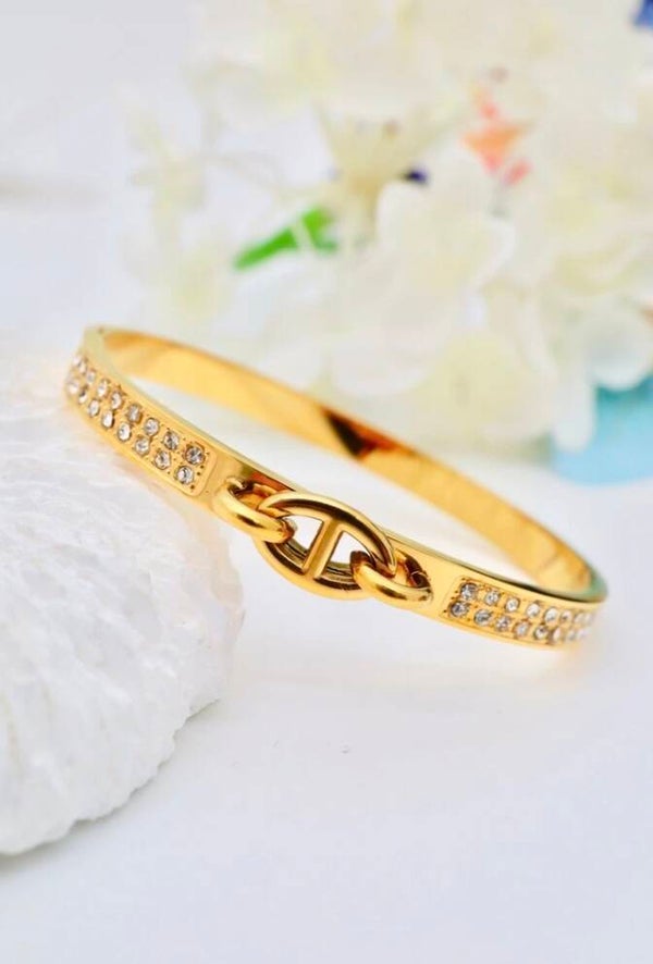 ✨ Élya – Bracelet Jonc Maille Marine ✨