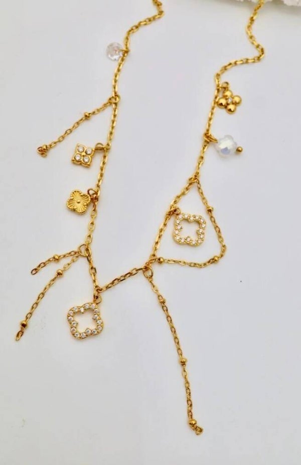 ✨️ Collier Éclat trèfle / maille ✨️