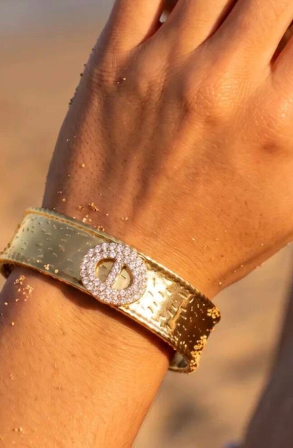 ✨️ Bracelet jonc ouvert Mélissa maille marine ✨️